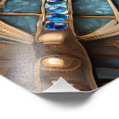 Drittes Auge - Türkisblau Gold Mandala Fotodruck (Ecke)