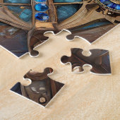 Drittes Auge - Türkisblau Gold Mandala Puzzle (Seite)