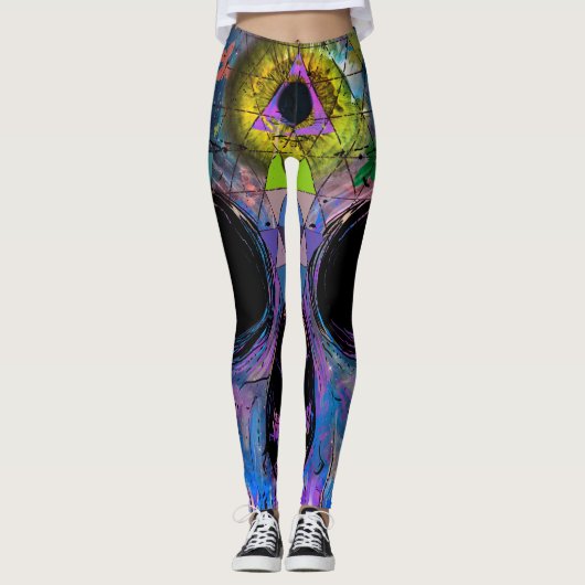 Drittes Augen-psychedelischer Schädel - Leggings (Vorderseite)