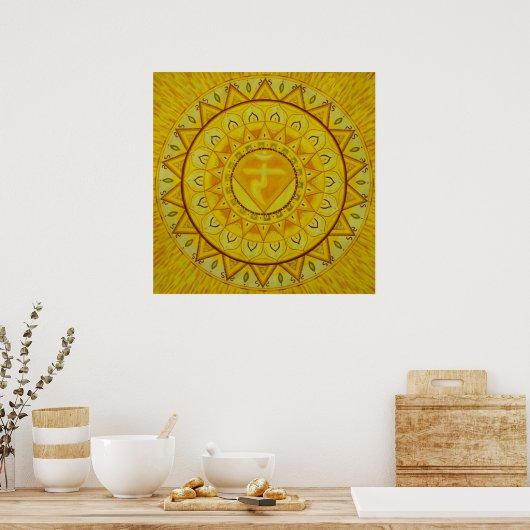 Drittes Chakra Mandala Poster (Küche)