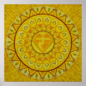Drittes Chakra Mandala Poster (Vorne)