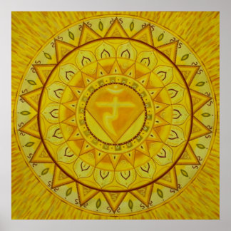 Drittes Chakra Mandala Poster