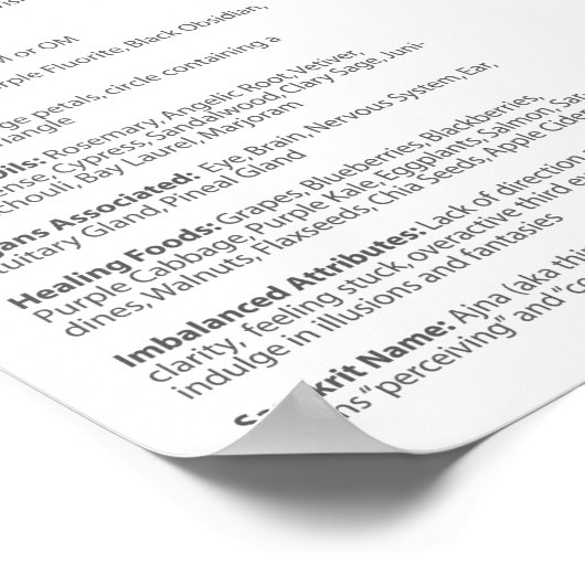 Drittes Eye Chakra-Poster Poster (Ecke)