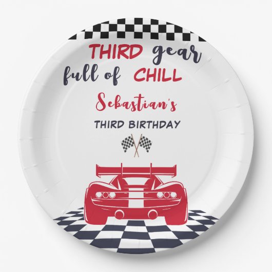 Drittes Fanggerät voller kühler dritter Kindergebu Pappteller (Vorderseite)