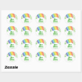 Drittes Geburtstags-Party: Charm Rainbow Runder Aufkleber (Blatt)