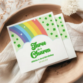 Drittes Geburtstags-Party: Charm Rainbow Serviette