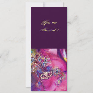 DRITTES MASKEN-Maskenball, gold rot gelb blau Einladung