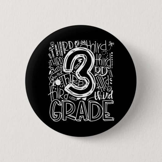 Drittes Typografie-Team Kinder-Lehrer zurück Button (Vorderseite)