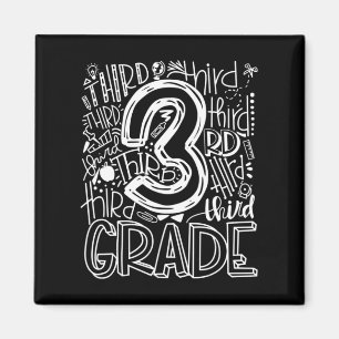 Drittes Typografie-Team Kinder-Lehrer zurück Magnet