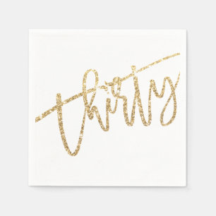 DRITTZIG Glam Gold Glitzer, 30. Party Serviette
