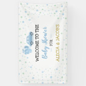 Drive Blue Car Balloons Boy Baby Dusche Hintergrun Banner (Vertikal)