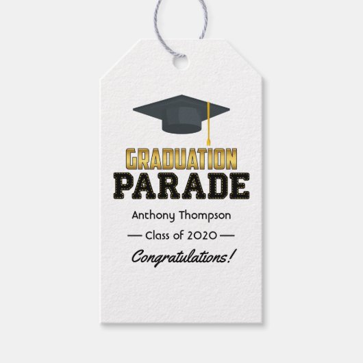 Drive by Abschluss Parade Herzlichen Glückwunsch Geschenkanhänger (Vorderseite)