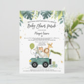 Drive by Baby Dusche Einladung Safari Baby Dusche (Stehend Vorderseite)