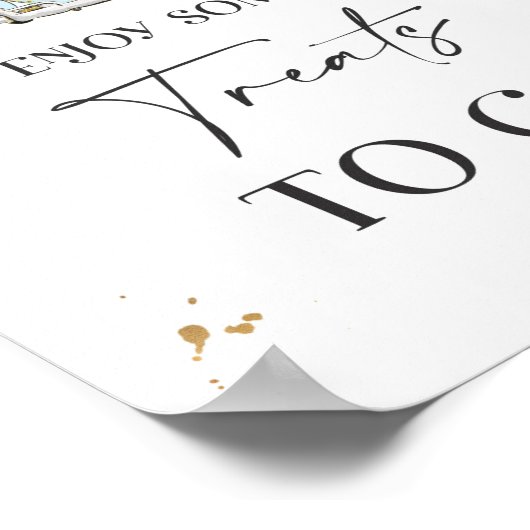 Drive by Baby Dusche Leckerei bevorzugen Schild Bl (Ecke)