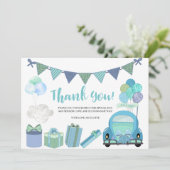 Drive by Baby Dusche Parade Danke Karte (Stehend Vorderseite)