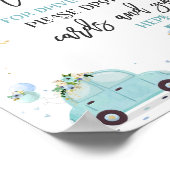 Drive by Baby Duschkarten Geschenke Schild Blue Fl (Ecke)