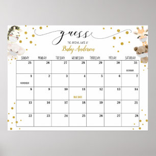 Drive-by-Baby-Party-Geburtstermin-Kalender-Poster Poster