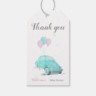 Drive By Baby Shower Car mit Balloons Geschenktast Geschenkanhänger