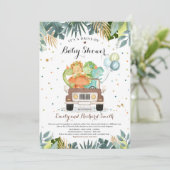 Drive by Baby Shower Einladung Dinosaurier Dusche (Stehend Vorderseite)