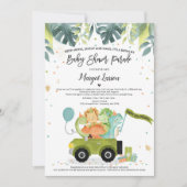 Drive by Baby Shower Einladung Dinosaurier Dusche (Vorderseite)