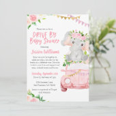 Drive by Baby Shower Einladung für Kindermädchen (Stehend Vorderseite)