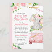 Drive by Baby Shower Einladung für Kindermädchen (Vorne/Hinten)