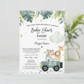 Drive by Baby Shower Einladung Safari Baby Dusche (Stehend Vorderseite)