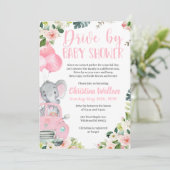 Drive by Baby Shower Einladungen für Mädchen (Stehend Vorderseite)