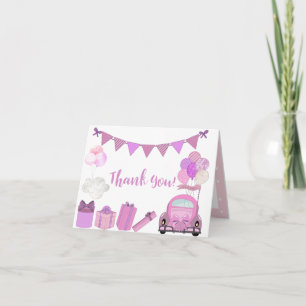 Drive By Baby Shower Parade Thank You Card Einladung
