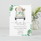 Drive by Baby Showparade Einladung (Stehend Vorderseite)