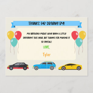 Drive by Birthday Danke Karte