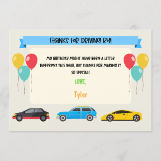 Drive by Birthday Danke Karte
