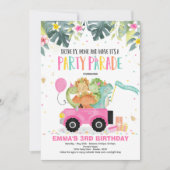 Drive By Birthday Parade Einladung Dinosaur Party (Vorderseite)