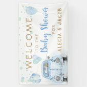 Drive by Boy Baby Dusche Gold Blue Car Banner (Vertikal)