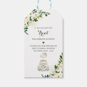 Drive By Brautparty White Floral Geschenktasten Geschenkanhänger
