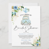 Drive by Bridal Dusche Einladung Blue Floral (Vorderseite)