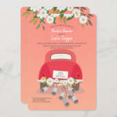 Drive by Bridal Shower Einladungen (Vorne/Hinten)
