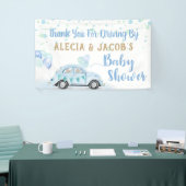 Drive by Car Boy Baby Dusche Danke Blue Gold Banner (Messeveranstaltung)