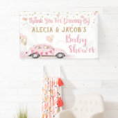 Drive by Car Girl Kinderdusche Danke Pink Banner (Insitu)