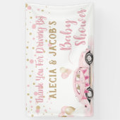Drive by Car Girl Kinderdusche Danke Pink Banner (Vertikal)