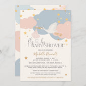 Drive By "Fly By" Stork Es ist eine Girl Baby Dusc Einladung (Vorne/Hinten)