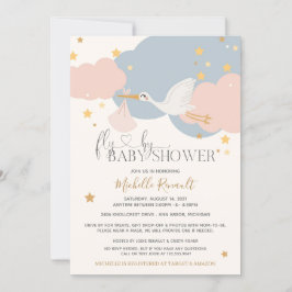 Drive By "Fly By" Stork Es ist eine Girl Baby Dusc Einladung