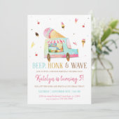 Drive by Ice Cream Geburtstag Einladung (Stehend Vorderseite)