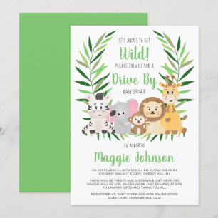Drive By It's Demo Wild Safari Baby Dusche Einladung