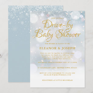 Drive-by-Paare Winter Baby Dusche Sprinkle Einladung