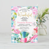 Drive by Parade Wonderland Kinderdusche Einladung (Stehend Vorderseite)