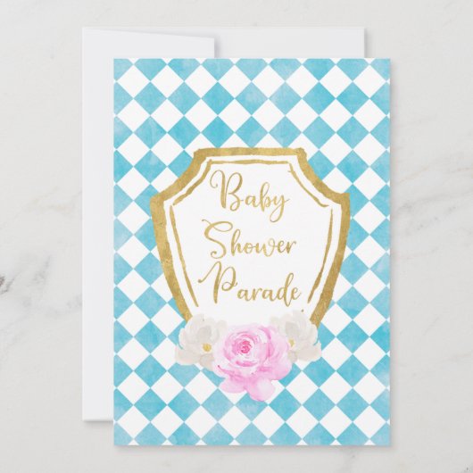 Drive by Parade Wonderland Kinderdusche Einladung (Rückseite)