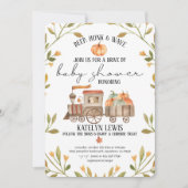 Drive by Pumpkin Baby Dusche Einladung mit Zug (Vorderseite)