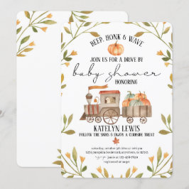 Drive by Pumpkin Baby Dusche Einladung mit Zug