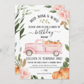 Drive by Pumpkin Birthday Einladung (Vorne/Hinten)